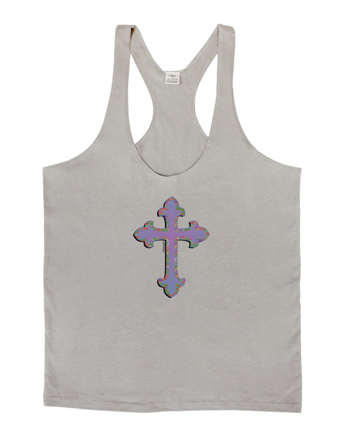 Easter Color Cross Mens String Tank Top-Men's String Tank Tops-LOBBO-Light-Gray-Small-Davson Sales