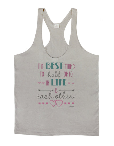 The Best Thing to Hold Onto in Life is Each Other - Color Mens String Tank Top-Men's String Tank Tops-LOBBO-Light-Gray-Small-Davson Sales