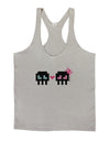 8-Bit Skull Love - Boy and Girl Mens String Tank Top-Men's String Tank Tops-LOBBO-Light-Gray-Small-Davson Sales