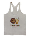 Cute Taco Lion Text Mens String Tank Top-Men's String Tank Tops-LOBBO-Light-Gray-Small-Davson Sales