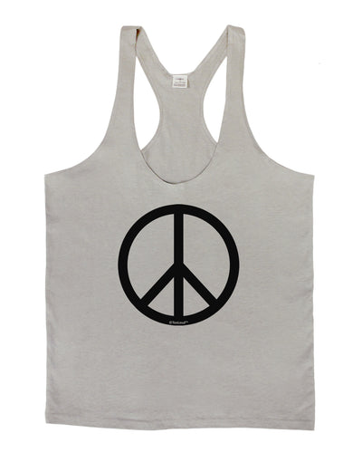 Peace Sign Symbol Mens String Tank Top-Men's String Tank Tops-LOBBO-Light-Gray-Small-Davson Sales