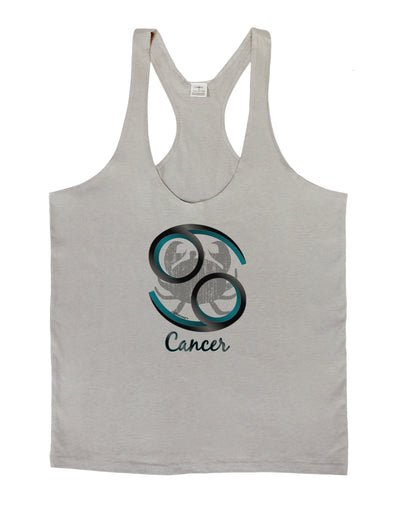 Cancer Symbol Mens String Tank Top-Men's String Tank Tops-LOBBO-Light-Gray-Small-Davson Sales