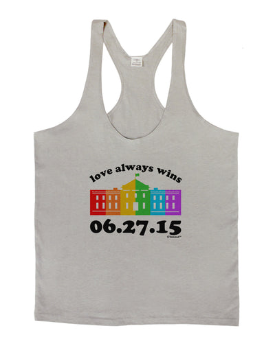 Love Always Wins with Date - Marriage Equality Mens String Tank Top-Men's String Tank Tops-LOBBO-Light-Gray-Small-Davson Sales