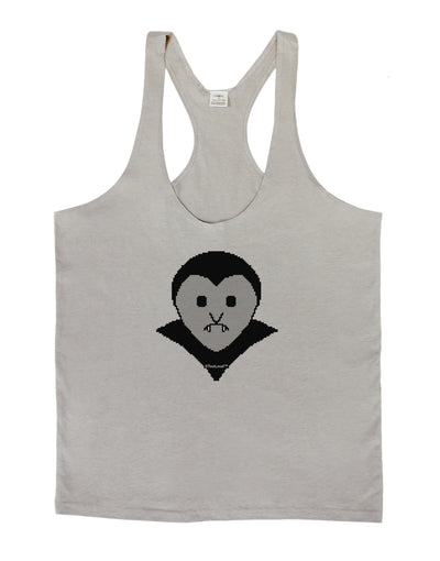 Cute Pixel Vampire Male Mens String Tank Top-Men's String Tank Tops-LOBBO-Light-Gray-Small-Davson Sales