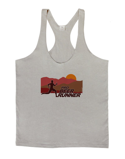 Pro Beer Runner Man Mens String Tank Top-Men's String Tank Tops-LOBBO-Light-Gray-Small-Davson Sales