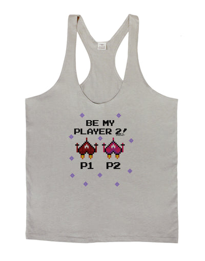 Be My Player 2 Mens String Tank Top-Men's String Tank Tops-LOBBO-Light-Gray-Small-Davson Sales