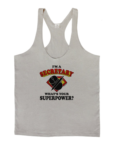 Secretary - Superpower Mens String Tank Top-Men's String Tank Tops-LOBBO-Light-Gray-Small-Davson Sales