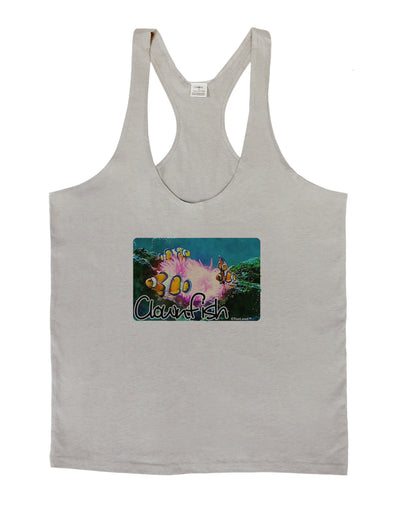 Clownfish Watercolor Text Mens String Tank Top-Men's String Tank Tops-LOBBO-Light-Gray-Small-Davson Sales