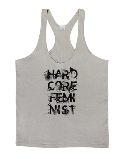 Hardcore Feminist Mens String Tank Top-Men's String Tank Tops-LOBBO-Light-Gray-Small-Davson Sales