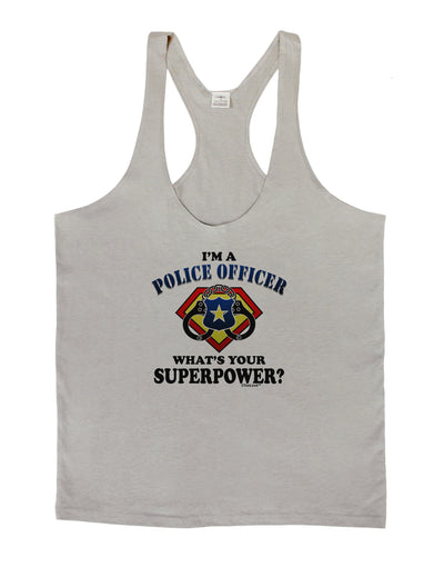 Police Officer - Superpower Mens String Tank Top-Men's String Tank Tops-LOBBO-Light-Gray-Small-Davson Sales