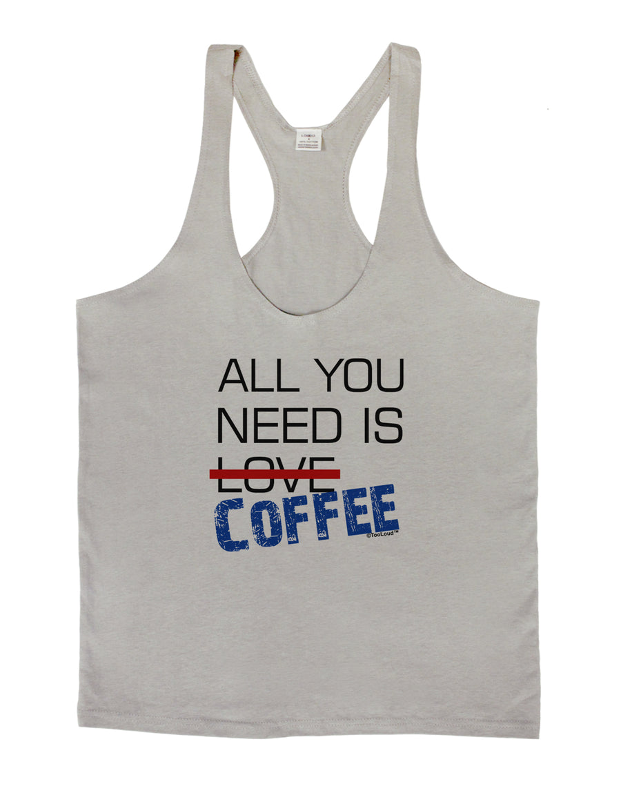 All You Need Is Coffee Mens String Tank Top-Men's String Tank Tops-LOBBO-White-Small-Davson Sales