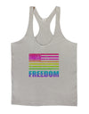 American Pride - Rainbow Flag - Freedom Mens String Tank Top-Men's String Tank Tops-LOBBO-Light-Gray-Small-Davson Sales