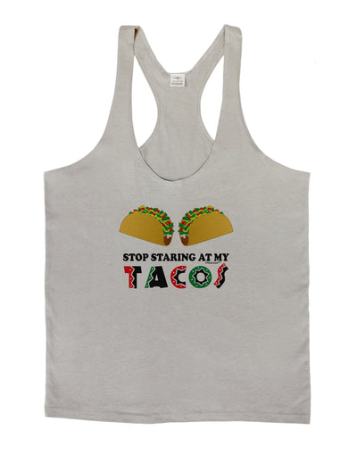 Stop Staring At My Tacos Mens String Tank Top-Men's String Tank Tops-LOBBO-Light-Gray-Small-Davson Sales