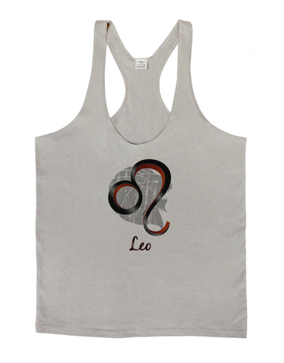 Leo Symbol Mens String Tank Top-Men's String Tank Tops-LOBBO-Light-Gray-Small-Davson Sales