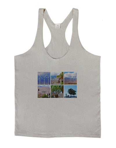 Palm Springs Square Collage Mens String Tank Top-Men's String Tank Tops-LOBBO-Light-Gray-Small-Davson Sales