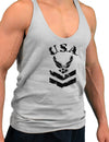 USA Military Air Force Stencil Logo Mens String Tank Top-LOBBO-Light-Gray-Small-Davson Sales