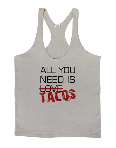 All You Need Is Tacos Mens String Tank Top-Men's String Tank Tops-LOBBO-Light-Gray-Small-Davson Sales