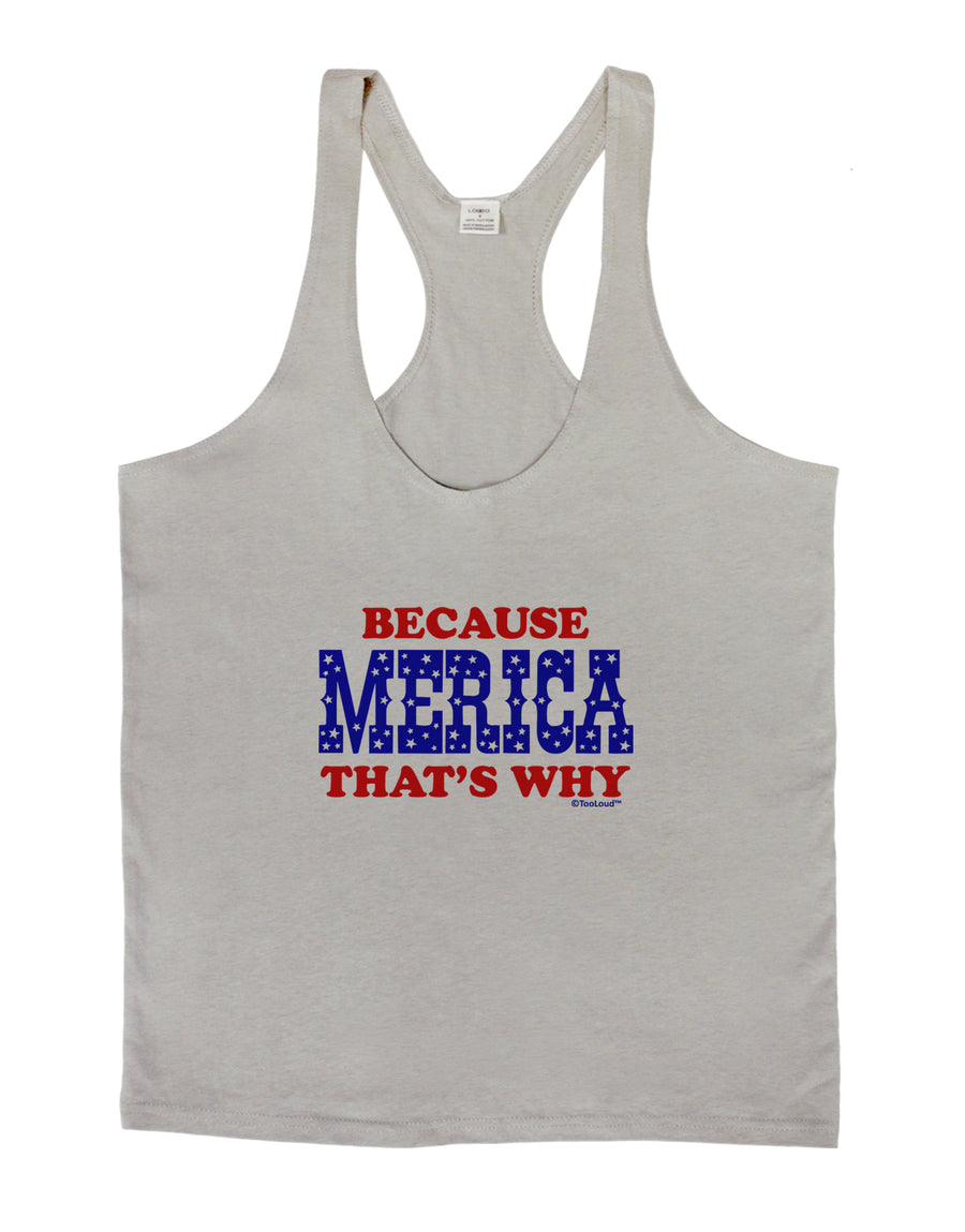 Because Merica That's Why Mens String Tank Top-Men's String Tank Tops-LOBBO-White-Small-Davson Sales