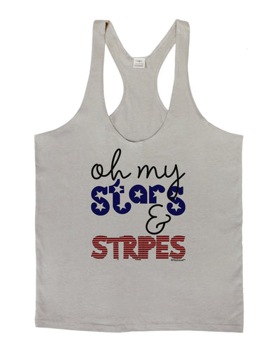 Oh My Stars and Stripes - Patriotic Design Mens String Tank Top-Men's String Tank Tops-LOBBO-Light-Gray-Small-Davson Sales