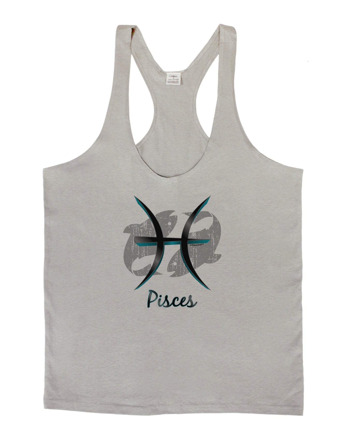 Pisces Symbol Mens String Tank Top-Men's String Tank Tops-LOBBO-Light-Gray-Small-Davson Sales