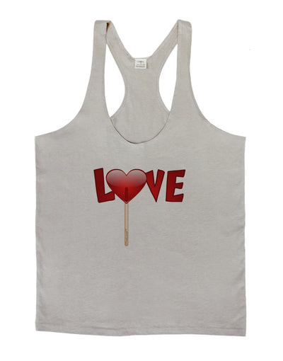 Love Lollipop Mens String Tank Top-Men's String Tank Tops-LOBBO-Light-Gray-Small-Davson Sales