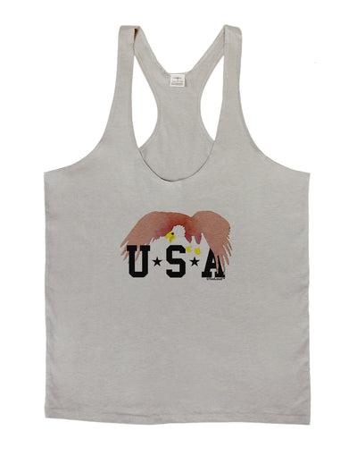 Bald Eagle USA Mens String Tank Top-Men's String Tank Tops-LOBBO-Light-Gray-Small-Davson Sales