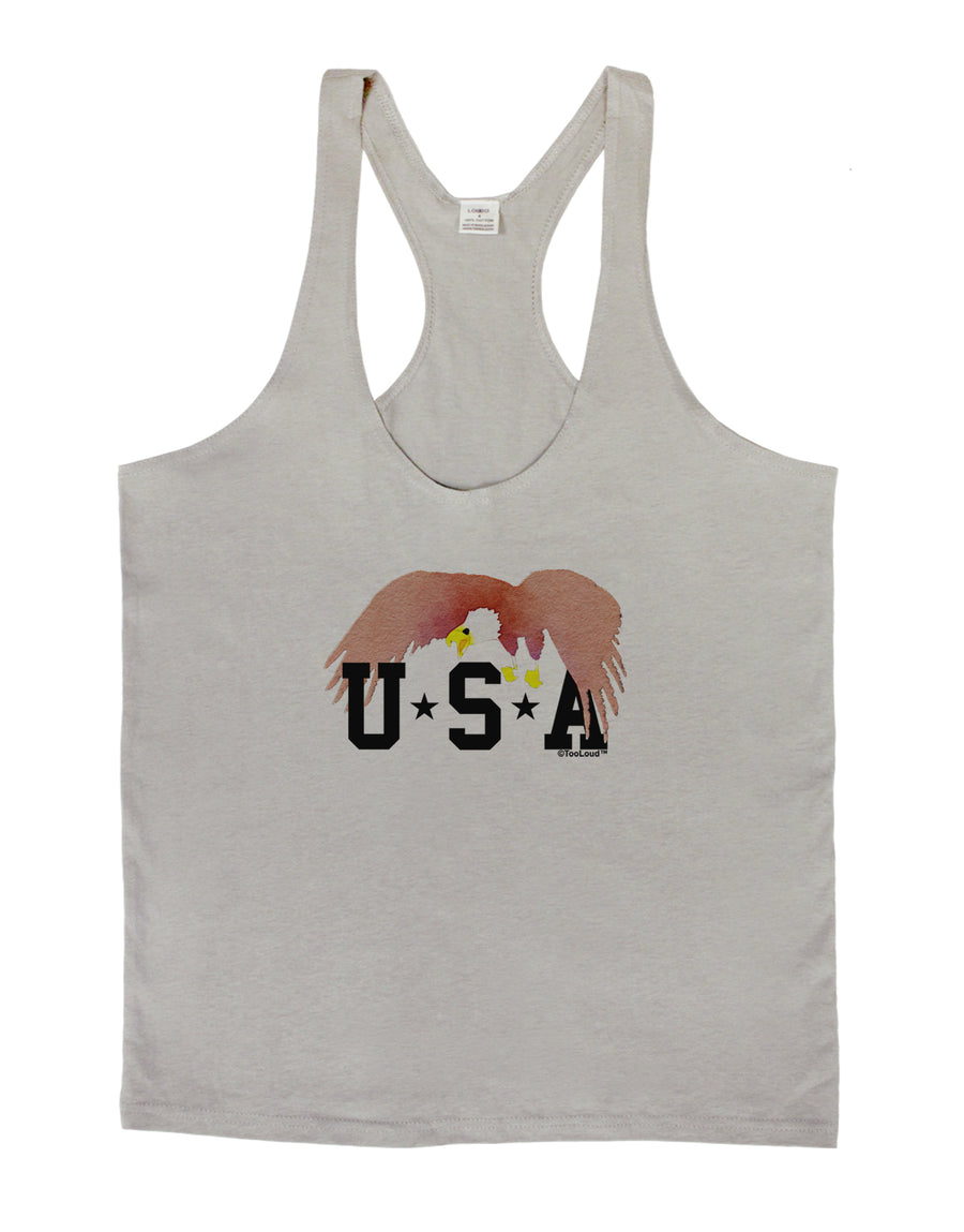 Bald Eagle USA Mens String Tank Top-Men's String Tank Tops-LOBBO-White-Small-Davson Sales