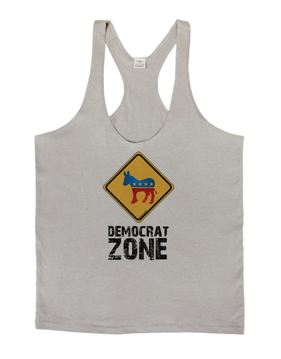 Democrat Zone Mens String Tank Top-Men's String Tank Tops-LOBBO-Light-Gray-Small-Davson Sales