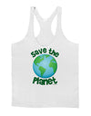 Save the Planet - Earth Mens String Tank Top-Men's String Tank Tops-LOBBO-White-Small-Davson Sales