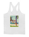 Lifeguard Station Watercolor Mens String Tank Top-Men's String Tank Tops-LOBBO-White-Small-Davson Sales