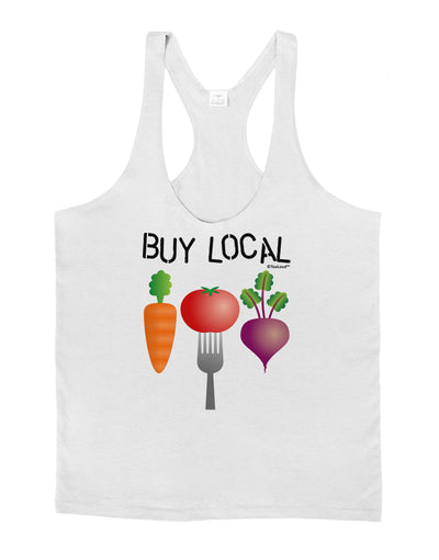 Buy Local - Vegetables Design Mens String Tank Top-Men's String Tank Tops-LOBBO-White-Small-Davson Sales