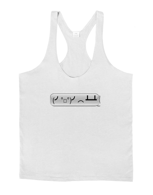 Table Flip Text Bubble Mens String Tank Top-Men's String Tank Tops-LOBBO-White-Small-Davson Sales