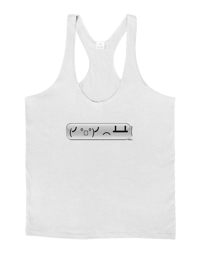 Table Flip Text Bubble Mens String Tank Top-Men's String Tank Tops-LOBBO-White-Small-Davson Sales