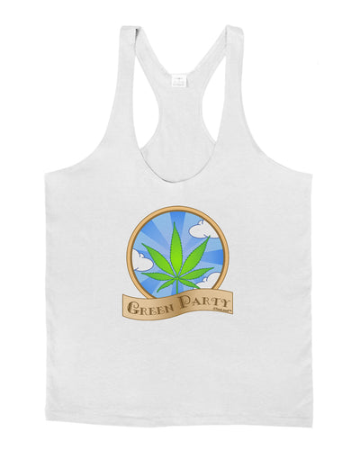 Green Party Symbol Mens String Tank Top-Men's String Tank Tops-LOBBO-White-Small-Davson Sales