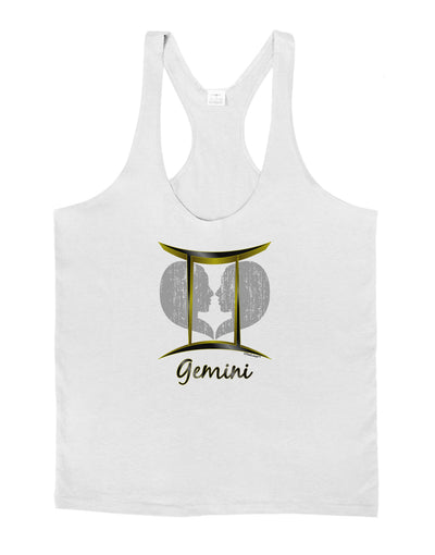 Gemini Symbol Mens String Tank Top-Men's String Tank Tops-LOBBO-White-Small-Davson Sales