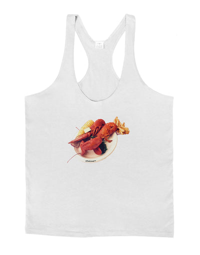 Lobster Plate Mens String Tank Top-Men's String Tank Tops-LOBBO-White-Small-Davson Sales