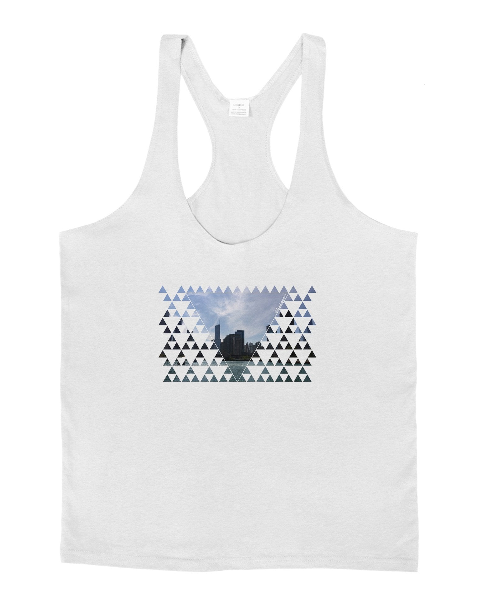 Chicago Triangles Mens String Tank Top-Men's String Tank Tops-LOBBO-White-X-Large-Davson Sales