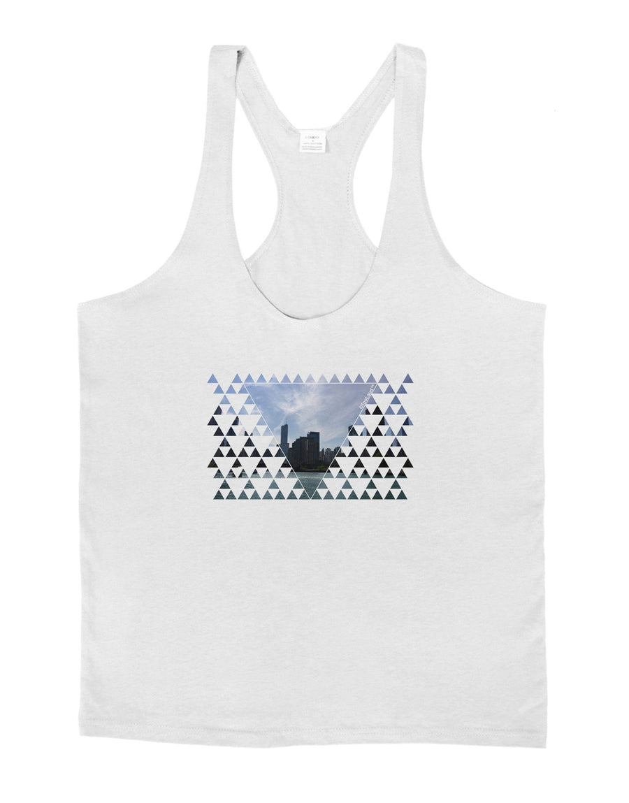 Chicago Triangles Mens String Tank Top-Men's String Tank Tops-LOBBO-White-X-Large-Davson Sales