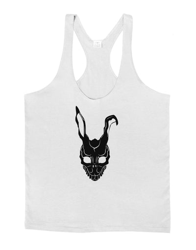 Scary Bunny Face Black Mens String Tank Top-Men's String Tank Tops-LOBBO-White-Small-Davson Sales