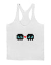 8-Bit Skull Love - Boy and Boy Mens String Tank Top-Men's String Tank Tops-LOBBO-White-Small-Davson Sales