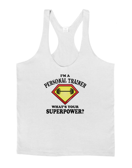 Personal Trainer - Superpower Mens String Tank Top-Men's String Tank Tops-LOBBO-White-Small-Davson Sales