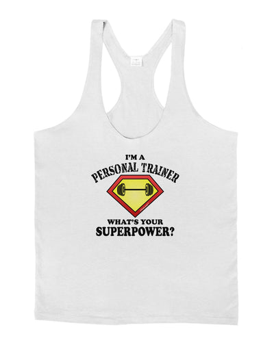 Personal Trainer - Superpower Mens String Tank Top-Men's String Tank Tops-LOBBO-White-Small-Davson Sales