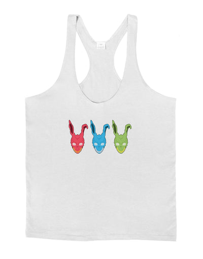 Scary Bunny Tri-color Mens String Tank Top-Men's String Tank Tops-LOBBO-White-Small-Davson Sales