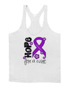 Hope for a Cure - Purple Ribbon Alzheimers Disease - Flowers Mens String Tank Top-Men's String Tank Tops-LOBBO-White-Small-Davson Sales