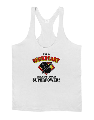 Secretary - Superpower Mens String Tank Top-Men's String Tank Tops-LOBBO-White-Small-Davson Sales