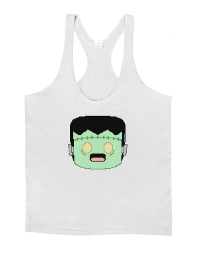 Cute Pixel Monster Mens String Tank Top-Men's String Tank Tops-LOBBO-White-Small-Davson Sales