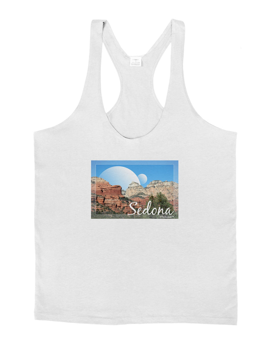 Abstract Sedona Mens String Tank Top-Men's String Tank Tops-LOBBO-White-X-Large-Davson Sales