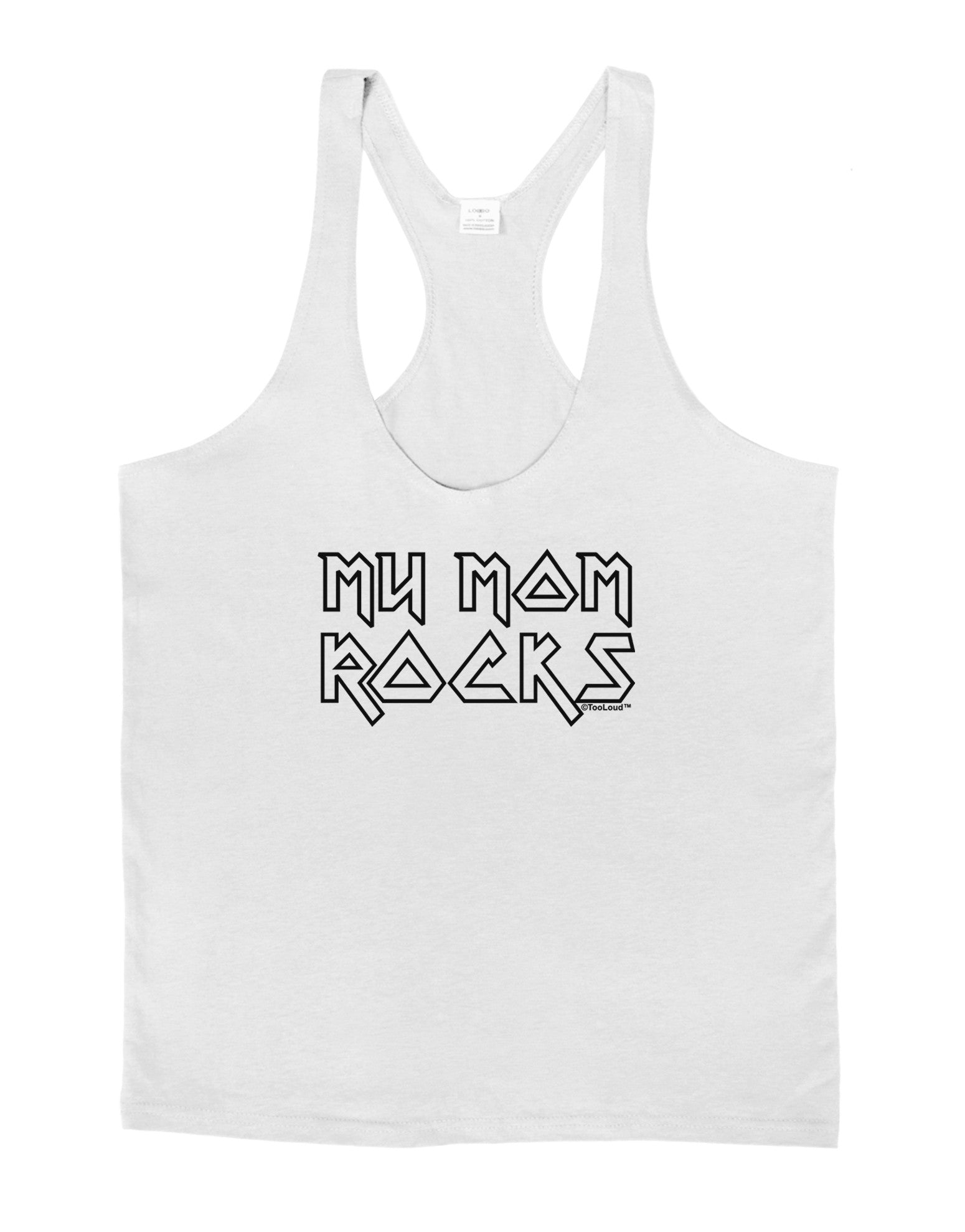My Mom Rocks - Mother's Day Mens String Tank Top-Men's String Tank Tops-LOBBO-White-Small-Davson Sales