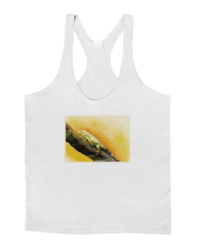 Iguana Watercolor Mens String Tank Top-Men's String Tank Tops-LOBBO-White-Small-Davson Sales