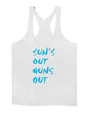 Suns Out Guns Out - Blue Mens String Tank Top-Men's String Tank Tops-LOBBO-White-Small-Davson Sales